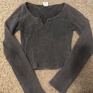 PINK Victoria's Secret Charcoal Long Sleeve Top
